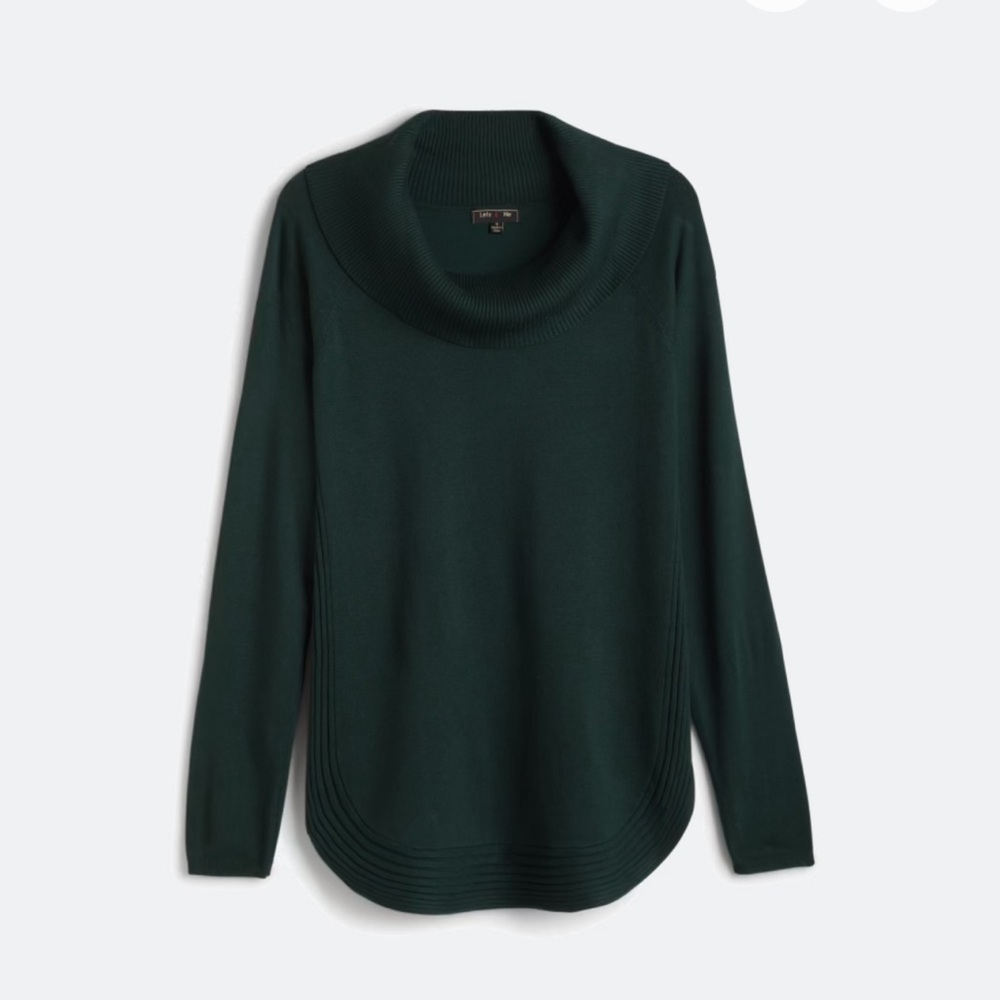 Lety & Me Dark Green Cowl Neck Sweater